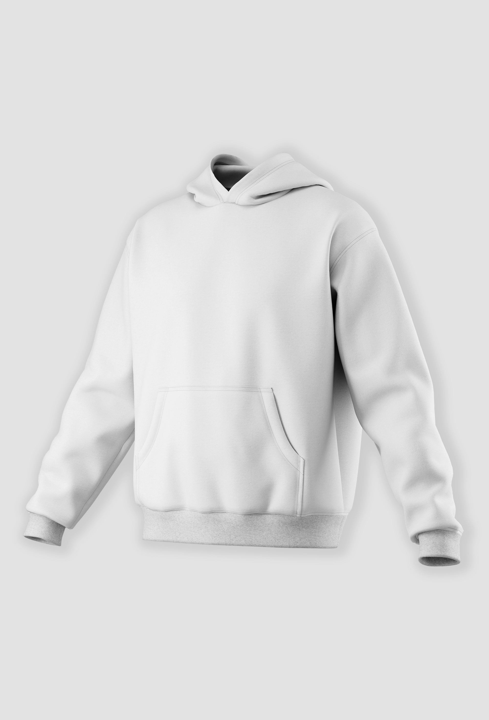 White Loose Fit Hoodie