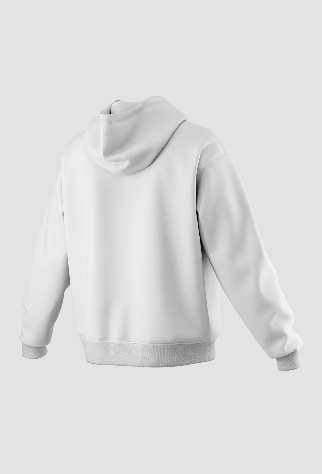 White Loose Fit Hoodie