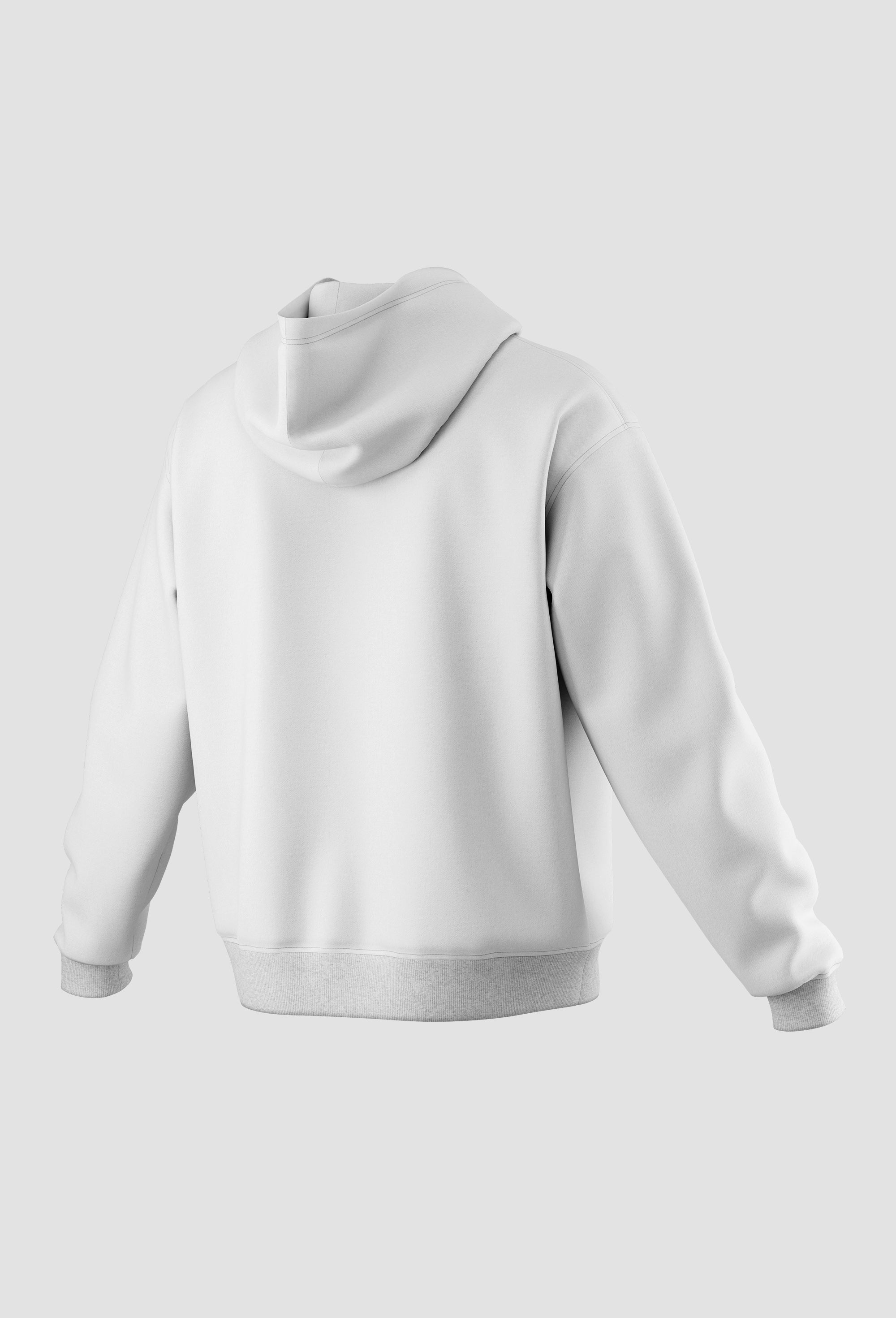 White Loose Fit Hoodie